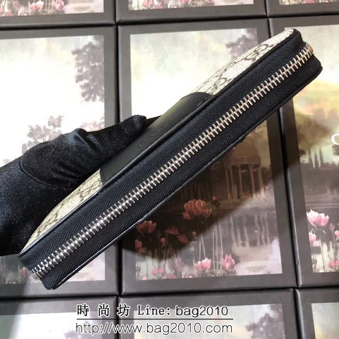 GUCCI古馳 原單 男士經典拉鏈包皮夾 451249 克皮PVC WTG1348